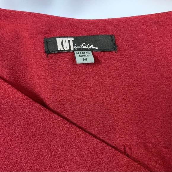 Kut from the Kloth Burgundy Wrap Long Sleeve Blouse - Picture 12 of 14